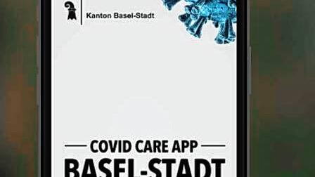 Der Kanton Basel-Stadt startet seine eigene &bdquo;Covid-Care-App&ldquo;. So sieht der Startbildschirm aus.