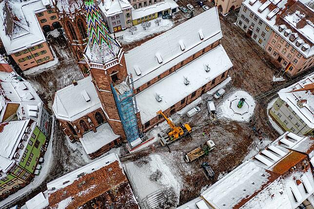 Blick von oben auf den Münsterplatz