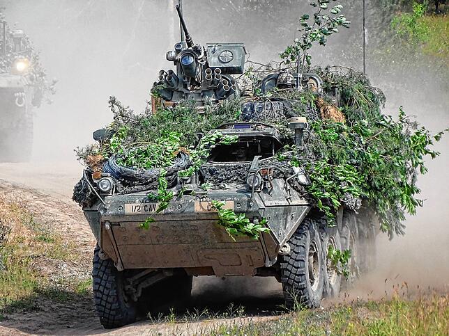 Exportschlager aus Kreuzlingen: Radpanzer Stryker der Schweizer Rüstungsschmiede Mowag.