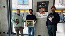 Sven Winter, Philipp Güntert und Julian Windmöller (von links) freuen sich auf die historische Ausstellung „Klick – Fotografien einer ...