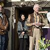 Schweigeminute zum Jahrestag der Nuklear-Katastrophe in Fukushima (von links): Bürgermeister Werner Müller, Eiko Khoshnavaz und Wolfgang ...
