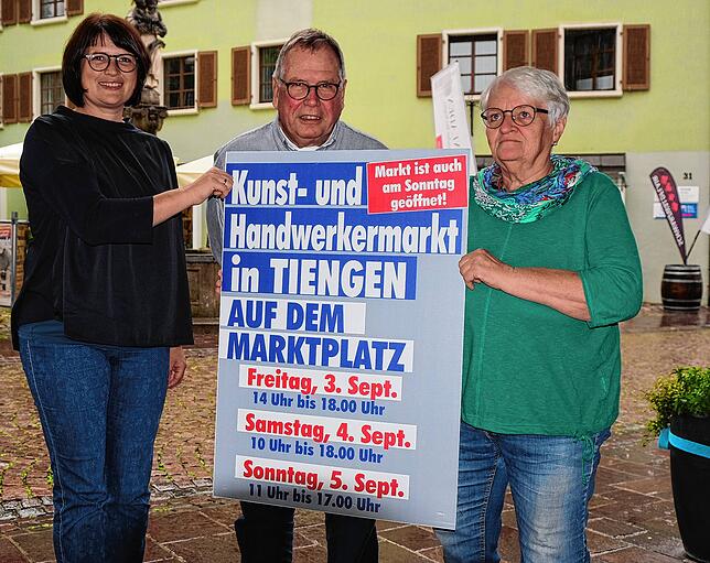 Kurt Reckermann, Nikola Kögel und Irene Meier (von links) von der Aktionsgemeinschaft Tiengen freuen sich auf eine Neuauflage des Kunst- ...
