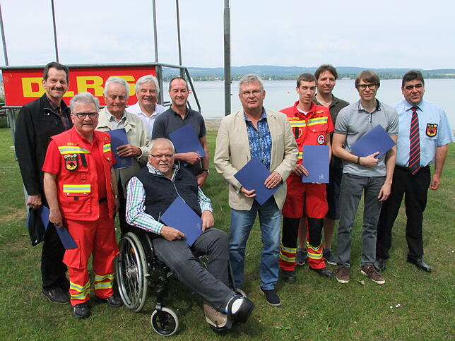 Von Anfang an mit dabei (von links): Werner Metzger, Hans Breyer, Eugen Bölli, Thomas Wieland, Karl-Heinz Hänsler und Thomas Gebhard. ...
