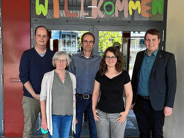 Treffen mit den Lehrern (von links): Arne Scharf (Kreisvorsitzender GEW Waldshut), Benita Hasselblatt (Kreisvorsitzende GEW Waldshut), ...
