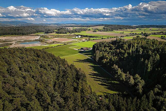 Das Haberstal in Windlach in der Gemeinde Stadel, fotografiert mit einer Drohne am Freitag, 9. September 2022.