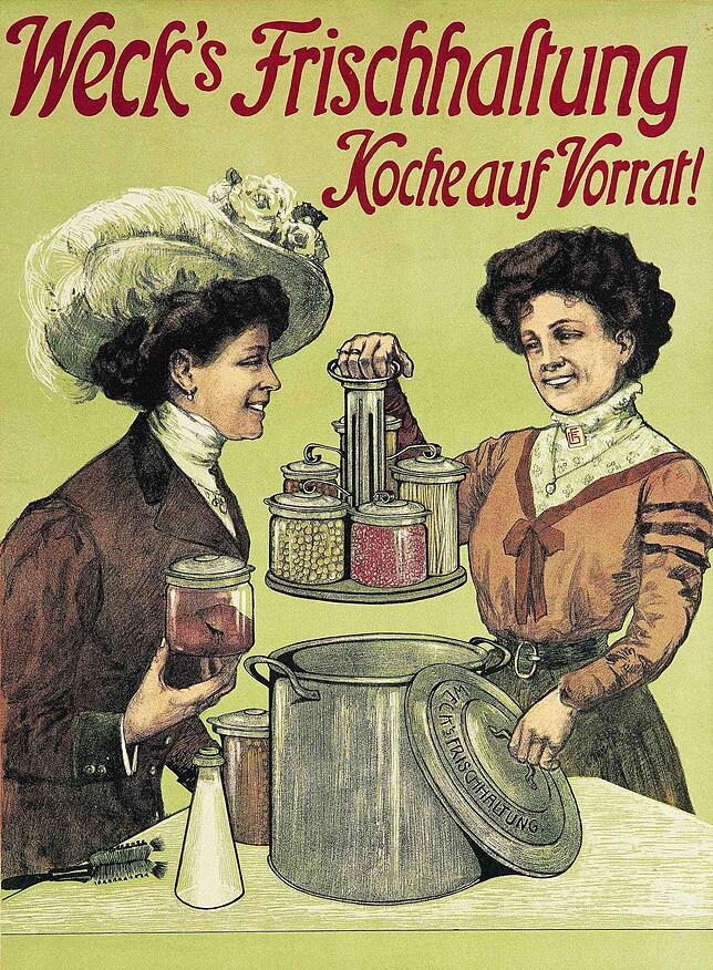 Ein altes Werbeplakat der Firma Weck.