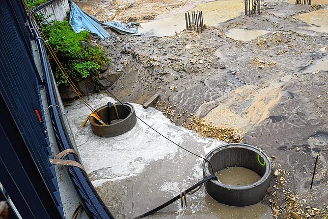 Bild 25: Wieder Hochwasser: So sieht es gerade an der L194-Baustelle beim Stockacher Freibad aus