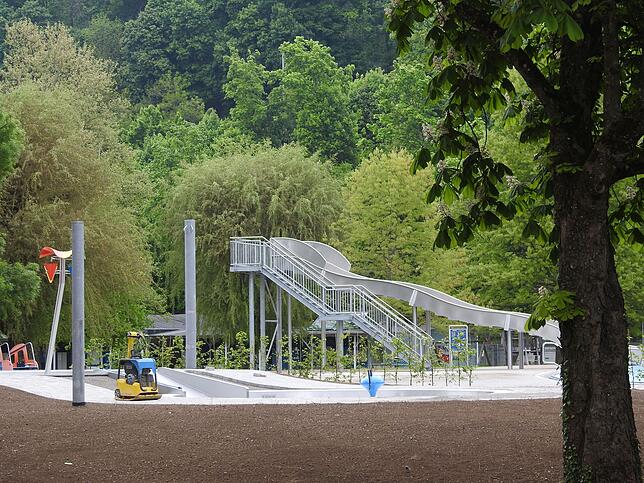 Feinschliff: Die Baustelle am Waldshuter Freibad ist weitgehend abgeschlossen. Am 28. Mai soll es eine feierliche Eröffnung geben.
