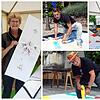 Sie gestalten derzeit in der Freiluftgalerie Kunstwerke für die Luftart (von links): Gisela Frenzel, Ralph Schulz, TJosche Frankenberger ...
