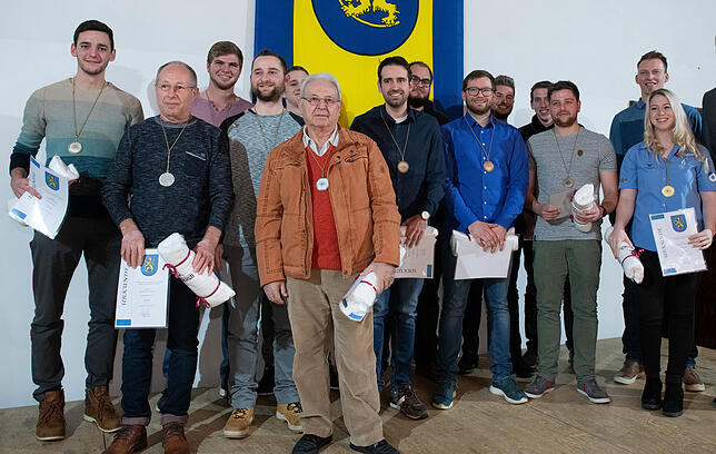 Geehrte Sportler: Dennis Nopper, Helmut Schnell (Schützenverein), Christoph Martin, Christian Rebholz, Sebastian Gedig, Gino Macchia ...