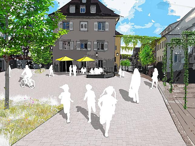 Der Marktplatz soll laut Konzept wieder ein richtiger Platz werden.