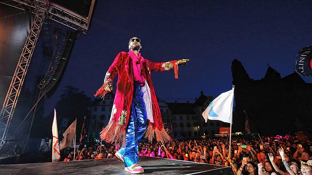 Jared Leto von Thirty Seconds to Mars im vergangenen Sommer auf der Bühne im Schlossgarten in Salem.
