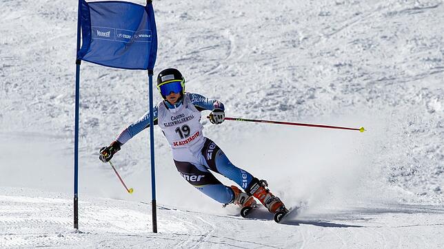 Die Telemark-Skirennläuferin Anne Katharina Keßler bei der Deutschen Meisterschaft im Kleinwalsertal im März 2019, wo sie deutsche ...