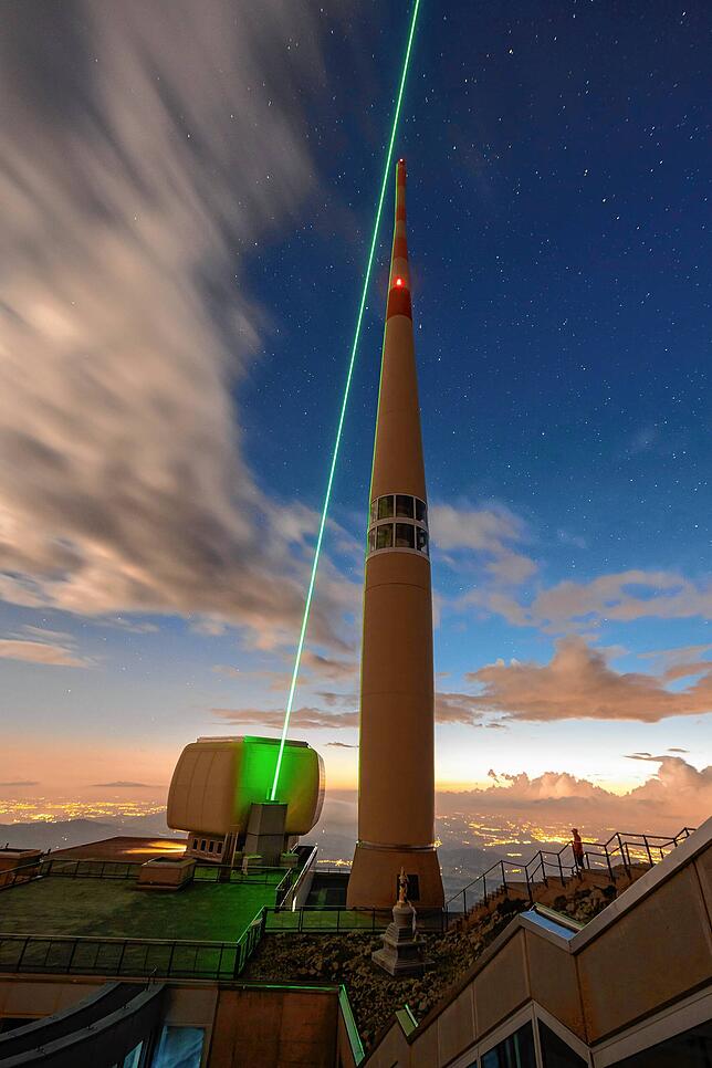 Der Laser von Trumpf auf dem Säntis.