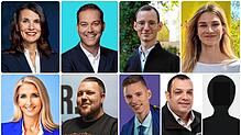 Die Direktkandidaten für den Bundestag im Wahlkreis Waldshut (obere Reihe von links): Rita-Schwarzelühr-Sutter (SPD), Felix Schreiner ...