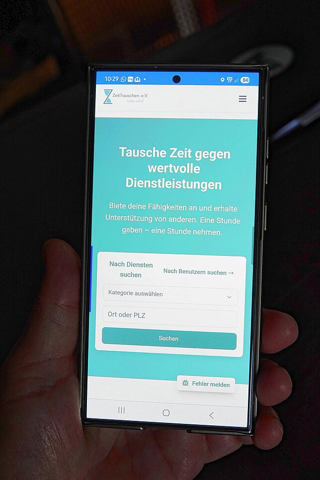 So sieht die App von „Zeittauschen“ auf einem Handy aus.