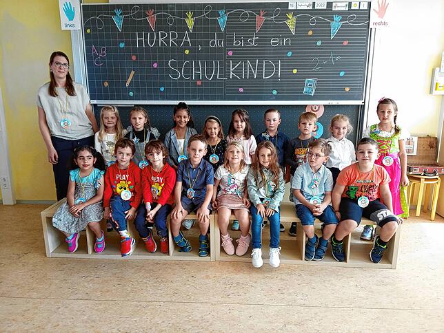 Klasse 1a der Grundschule Geisingen mit Klassenlehrerin Carolin Löffler.
