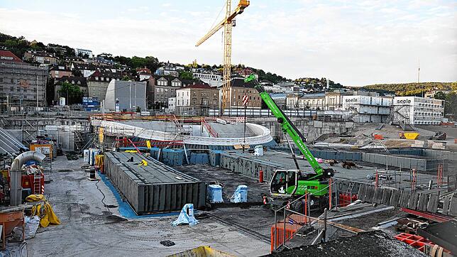 Die Baustelle des milliardenschweren  Bahnprojekts Stuttgart 21. Bild: dpa