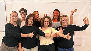 Das gut gelaunte Vorstandsteam der Landfrauen Schwerzen: Vorne von links: Nadja Spiess, Doris Jäger, Elke Jäger, Marissa Schwarber. ...