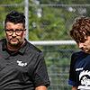 Carmine Italiano, der Trainer der SG Riedöschingen/Hondingen, im Gespräch mit seinem Spieler Moritz Scheyer. Italiano kehrte am Sonntag ...