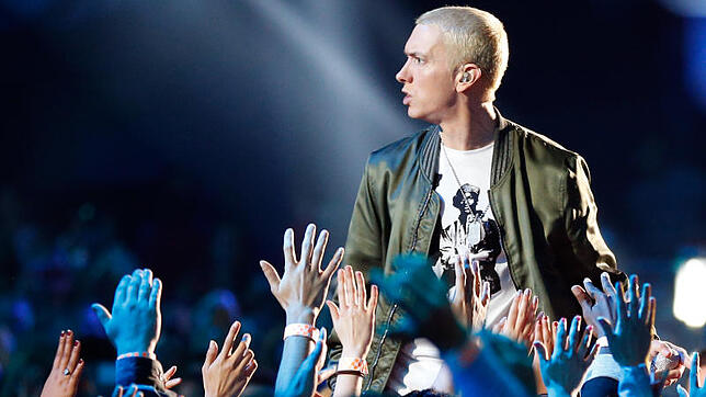 Ein Wortschatz wie ein Wörterbuch: Eminem verfügt über ein erstaunliches Vokabular. Im Juli kommt er zum Openair Frauenfeld.Bild: MTV/AFP
