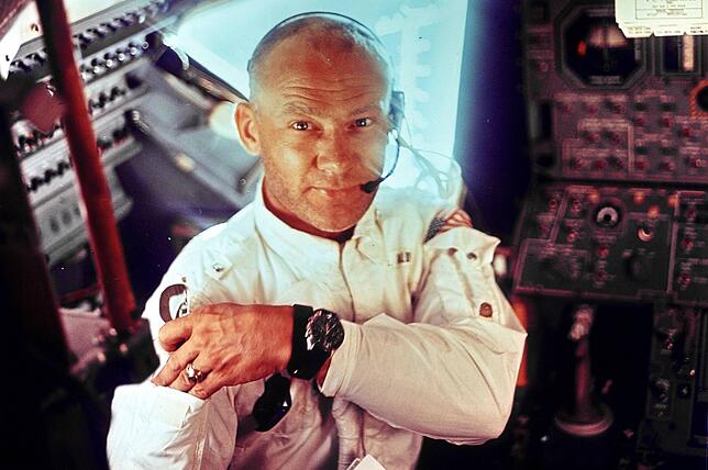 Edwin Aldrin in der Mondlandefähre. Er und Armstrong waren Kollegen, Freunde wurden sie nie.