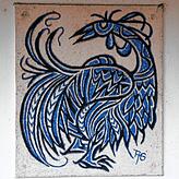 Ein Sgraffito am Haus der Familie in Wollmatingen.