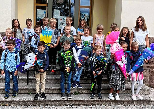Die Klasse 1/2c der Gemeinschaftsschule Mönchweiler mit Klassenlehrerin Birgit Kaiser.