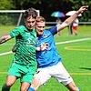 Yannick Slawig (links) vom TSV Aach-Linz beim Hinspiel-Duell und Maximilian Bienger (rechts)
