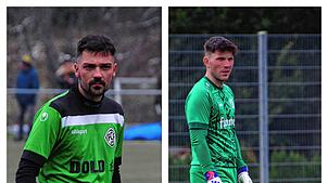 Florian Kaltenbach (links) will auch gegen die stärkste Defensive der Liga mit Torhüter Valentin Murawski (rechts) treffen.