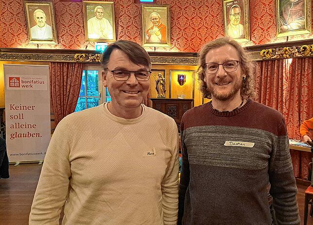Marco Stemmer (links) und Bastian Geske, hier noch in Zivil.