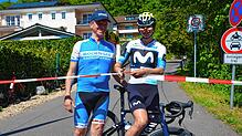 Markus Gähwiler, Präsident und Veranstalter des internationalen Bodensee-Radmarathons, und Profiradrennsportlerin Liane Lippert (von ...