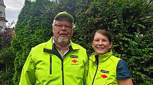 Tilmann von Kutzleben, Neu-Gründer des Schwarzwaldvereins Donaueschingen  1985, mit seiner Tochter Astrid Speck, die seit 2021 als Erste ...