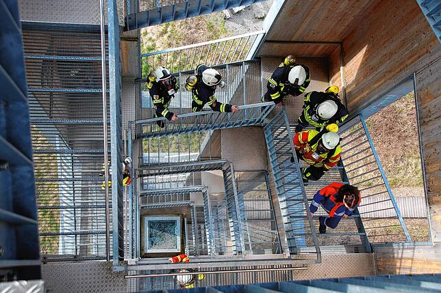 219 Stufen gilt es zur Aussichtsplattform auf dem Bannwaldturm im Pfrunger-Burgweiler Ried zu erklimmen.