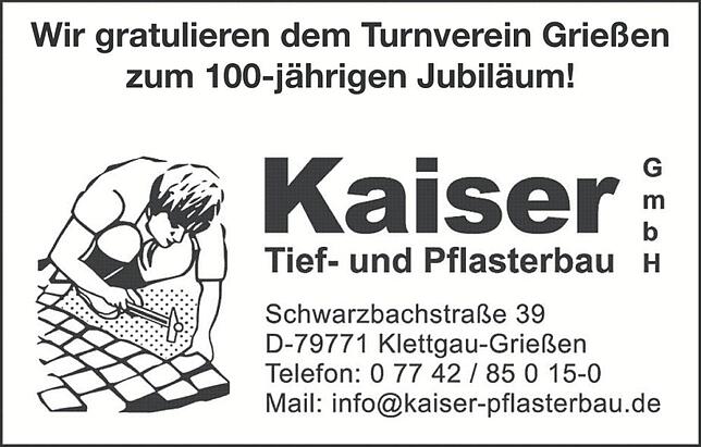 Bild 2: 100 Jahre Turnverein Griessen : Jubiläumsfest mit Musik und Turnvorführungen