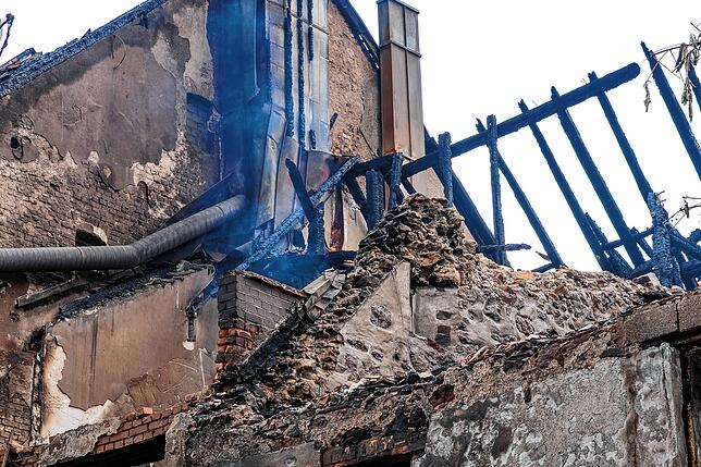 Bild 9: Villingen nach der Brandkatastrophe: Nun zeigt sich das Ausmaß der Zerstörungen