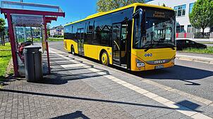 Ein Bus am Stokacher Busbanhof