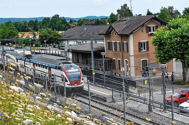 Schweizer Bahnhof in Jestetten.