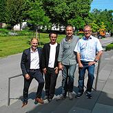 Freuen sich gemeinsam aufs Hohentwielfestival (von links): Oberbürgermeister Bernd Häusler, Xhavit Hyseni und Dieter Bös von der ...