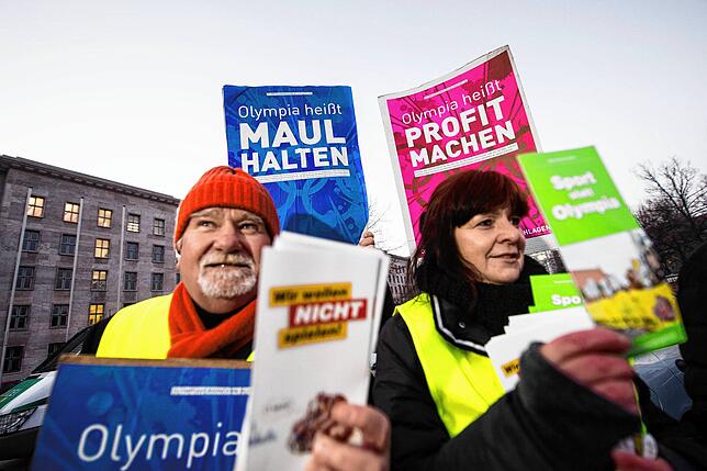 Anti-Olympia-Demonstranten im Jahr 2015.
