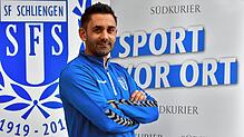 Bezirksliga-Querpass: Trainer Alex Schöpflin (42) von den SF Schliengen stellt sich den Fragen von SÜDKURIER-Regiosport Hochrhein und ...