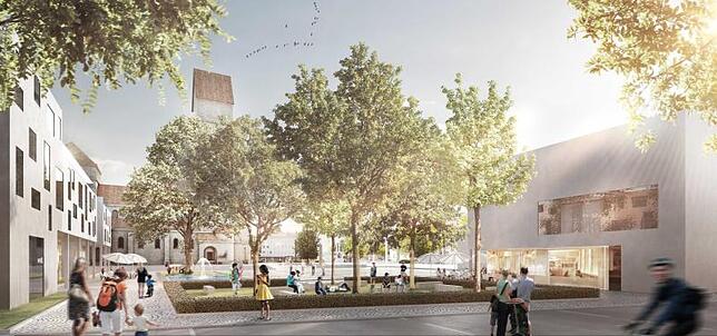 So soll der Herz-Jesu-Platz künftig aussehen. Bild: Stadt Singen