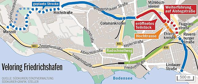Bild 4: Schnell radeln geht anders: Die Beschilderung des Velorings lässt Wünsche übrig