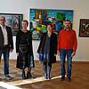 Anwesende Künstler bei der Eröffnung der Realismus-Schau in der Villa Berberich (von links) in Bad Säckingen: Lars Lehmann, Rudi ...