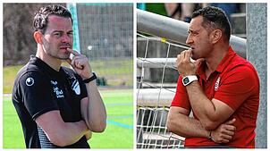 Pfaffenweilers Trainer Patrick Anders (links) blickt dem Topspiel gegen den FC RW Salem genauso gespannt entgegen wie sein Gegenüber ...
