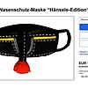Die Mund- und Nasenschutzmaske in der &bdquo;Hänsele-Version&ldquo; auf Ebay. Bereits der Verkäufer sollte einen stutzig machen.