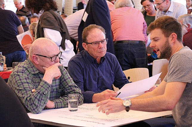In mehreren Gruppen wurde bei der Auftaktveranstaltung diskutiert.