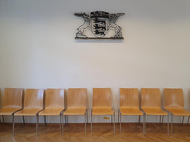 Saal 107 des Amtsgerichts Konstanz.