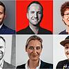 Die Kandidaten für den Wahlkreis Bodensee (von links oben): Volker Mayer-Lay (CDU), Leon Hahn (SPD), Maria Heubuch (Grüne), Christian ...