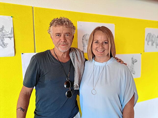 Ein gutes Team: Künstler Antonio Zecca und die Fördervereinsvorsitzende Susanne Samyn.